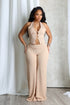 Sleek Motion Metal Halter Top & Pants SET