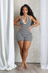 Come A Board Striped Halter Romper
