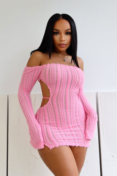 No Options Fuzzy Mini Dress