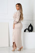 Silky Satin Long Sleeve Shirt Maxi Dress