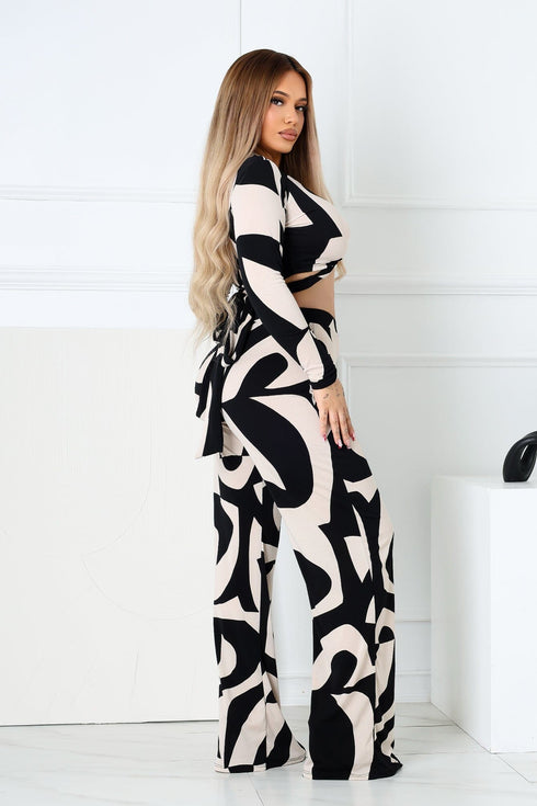 Wendy Mesh Picoso Print Top & Pants SET