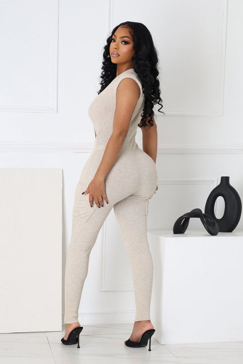 Alara Waist Cutout Pocket Jumpsuit