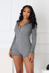 Meg Mineral Washed Hoodie Thumbhole Romper