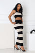 Sophisticated Knit Striped Top & Skirt SET