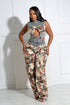 Shaka Denim Floral Contrast Top & Pants SET