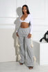 Snug Fleece Jogger Pants With Bow Detail