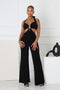 Equinox Cutout Halter Jumpsuit with Metal Trim