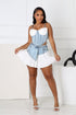 Melbourne Poplin Denim Bustier Top & Skirt SET