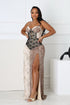 Ferolace Animal Mixed Bustier Maxi Dress