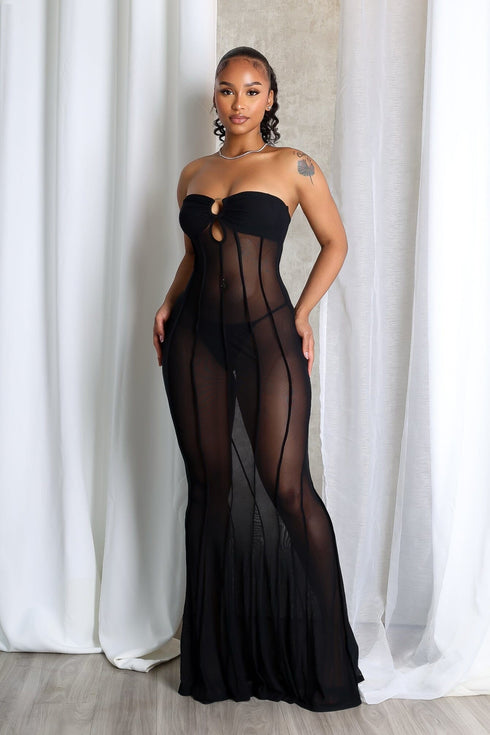 Naiara Seam Flare Mermaid Tube Dress