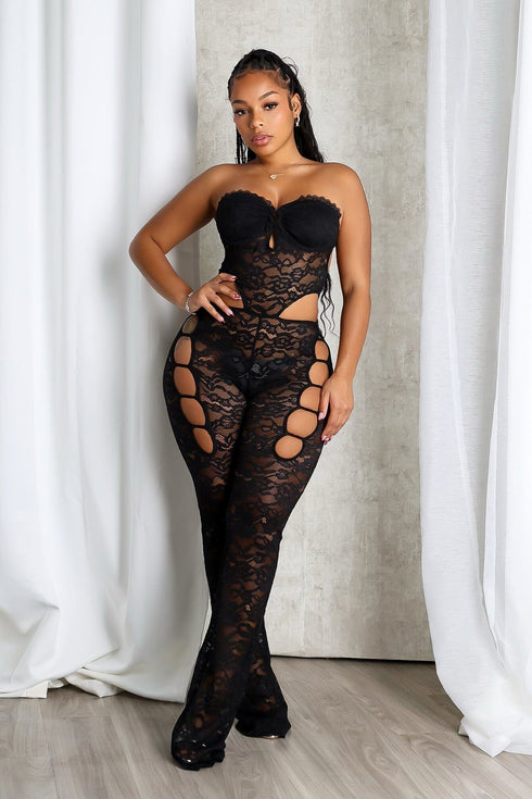 Vixen Lace Bustier Tube Jumpsuit