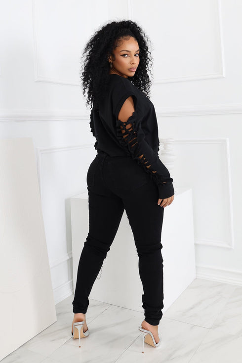 Rylee Oversized Metal Trim Top