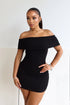 Uncut Off Shoulder Sleeveless Mini Dress