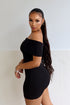 Uncut Off Shoulder Sleeveless Mini Dress