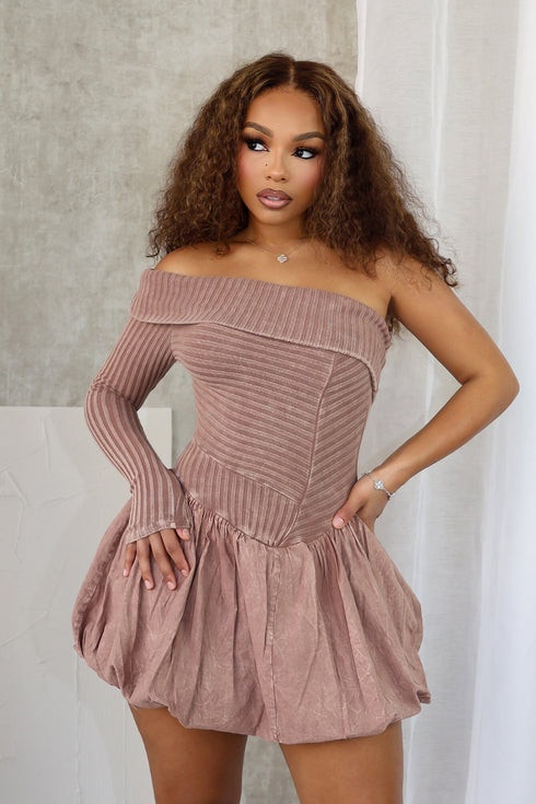 Reigh Mineral Washed Bubble Mini Dress