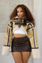 Jana Washed PU Mustang Crop Jacket