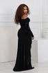 Alaina Velvet Burnout Off Shoulder Maxi Dress