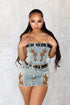 Rodeo Flame Belted Tube Top & Skirt SET