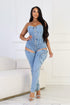 Step into Heat Cutout Denim Jumpsuit