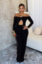 Randy Rhinestone Off Shoulder Long Sleeve Jumpsuit