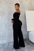 Randy Rhinestone Off Shoulder Long Sleeve Jumpsuit