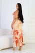 Coral Blush Mesh Print Maxi Dress