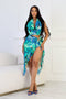 Panama Mesh Print Halter Top & Skirt SET