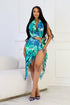 Panama Mesh Print Halter Top & Skirt SET