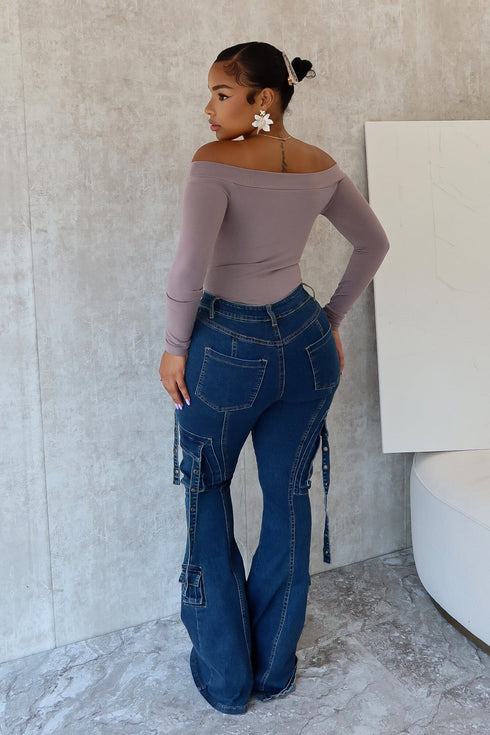 Hadley Flare Pockets Detail Denim Jeans