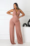 Plunge Cowl Neck Jumpsuit with Tube Top