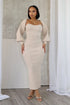 Heather Ribbed Knit Dress With Bolero SET