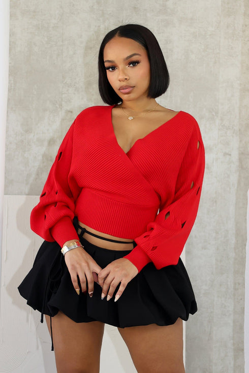 Vanessa Off Shoulder Sleeve Cutout Sweater