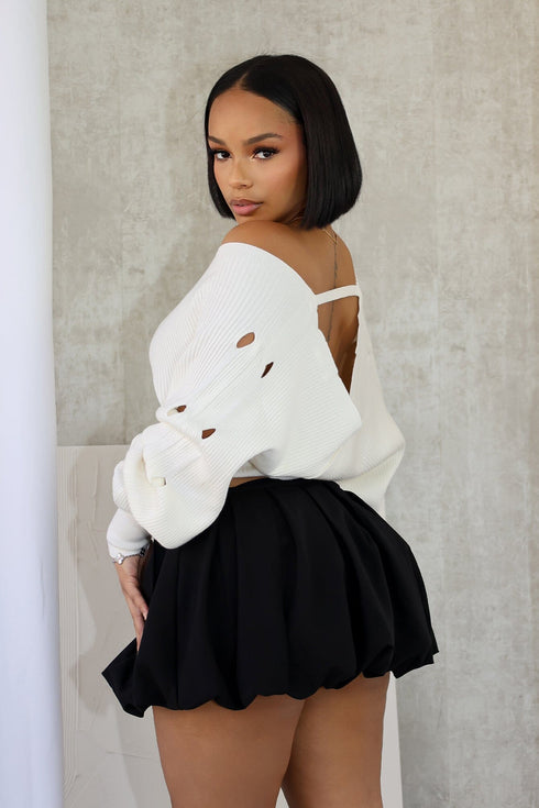 Vanessa Off Shoulder Sleeve Cutout Sweater