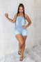 Rock Out Cross Denim Tube Romper
