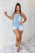 Rock Out Cross Denim Tube Romper