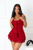 Roselace Halter Ruffle Mini Dress