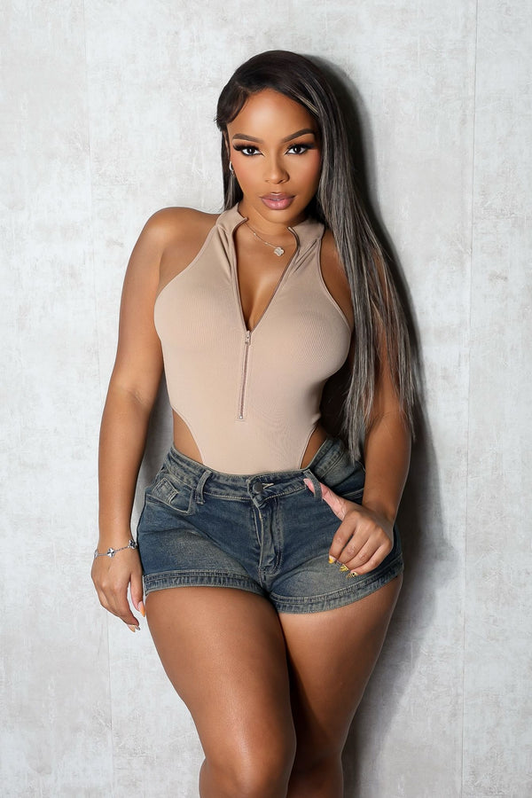 Z-Back Washed Denim Micro Shorts