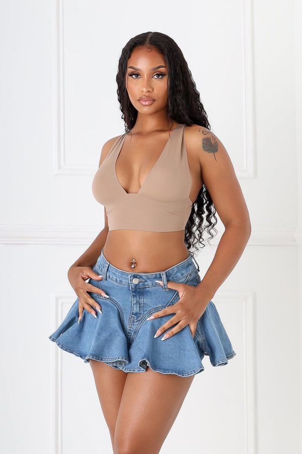 Waverly Flared Denim Mini Skirt