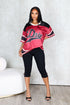 Drip Oversized Football Jersey Top