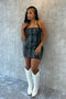 Hear Me PU Western Mini Dress