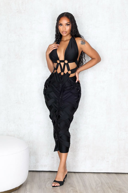 Edgeframe Cutout Midi Dress