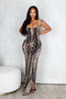Baroque Blaze Printed Backless Maxi Dress