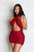 Esmee Cross Halter Neck Mini Dress
