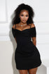 Ariana Pleated Off Shoulder Mini Dress