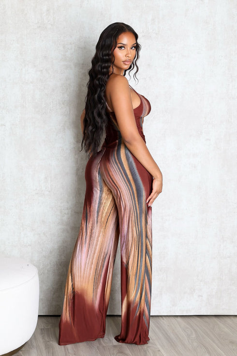 Playing Me Print Cami Jumpsuit
