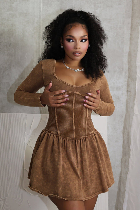 Chelsea Mineral Washed Corset Mini Dress