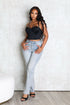 Better Attitude Rhinestone Straight Jeans