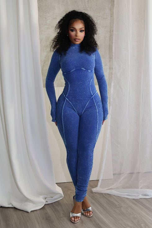 Avianna Mineral Washed Mock Neck Jumpsuit