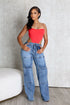 Hi Rise Snap Baggy Jeans