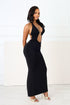 Backburn Cut Out Halter Midi Dress